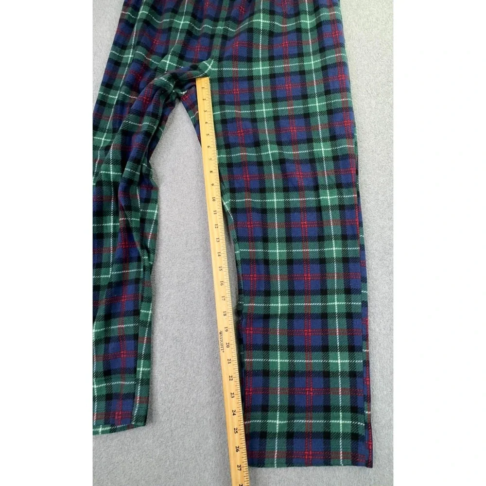 Ralph Lauren Black Label Fleece Tartan Plaid Pajama Set‎ Women's Petite L Crest